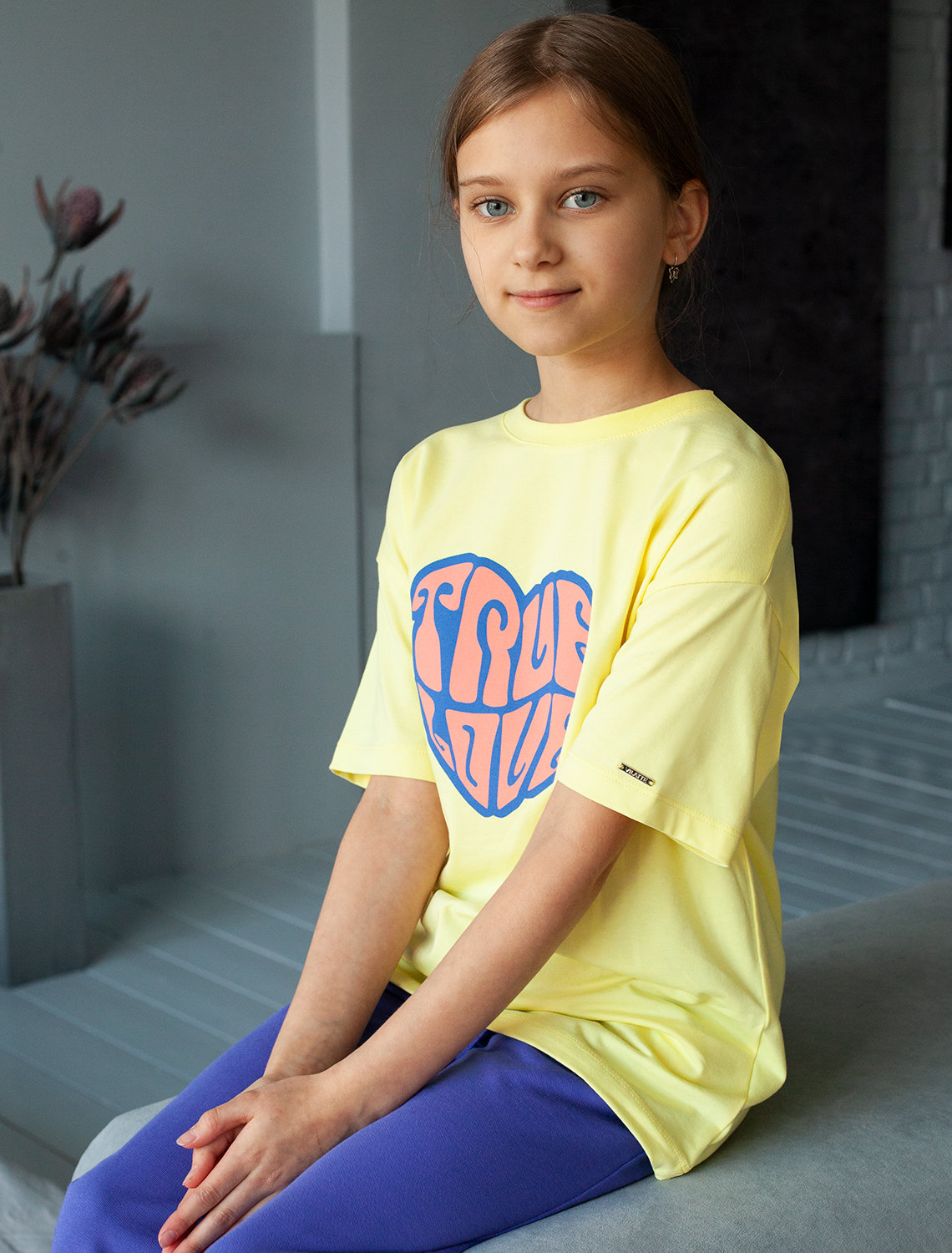 картинка Футболка для девочки лимон_сердце магазин Одежда+ являющийся официальным дистрибьютором в России 