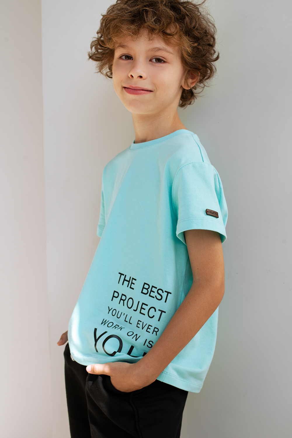 картинка Футболка для мальчика лазурный_best_project магазин Одежда+ являющийся официальным дистрибьютором в России 