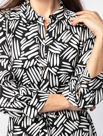 картинка Платье женское черно-белый магазин Одежда+ являющийся официальным дистрибьютором в России 